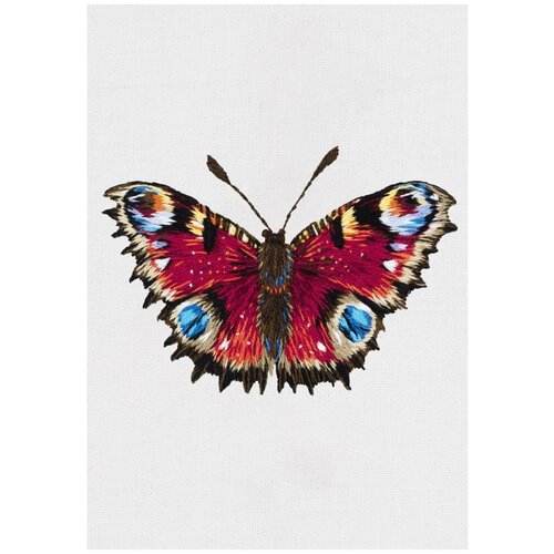 фото Набор для вышивания гладью panna живая картина, бабочка павлиний глаз (jk-2198)