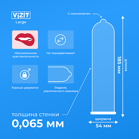 Презервативы латексные Vizit Large, увеличенного размера, 12 шт. - фото №18