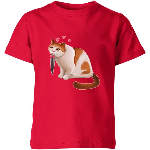 Футболка Us Basic, размер 6, красный мужская футболка влюбленный кот с пером 2xl темно синий