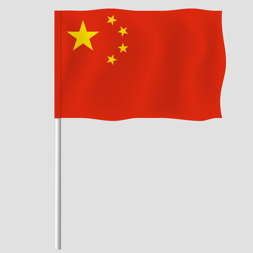Флаг (флажок) Китая на палочке / 15x22 см. / 5 штук