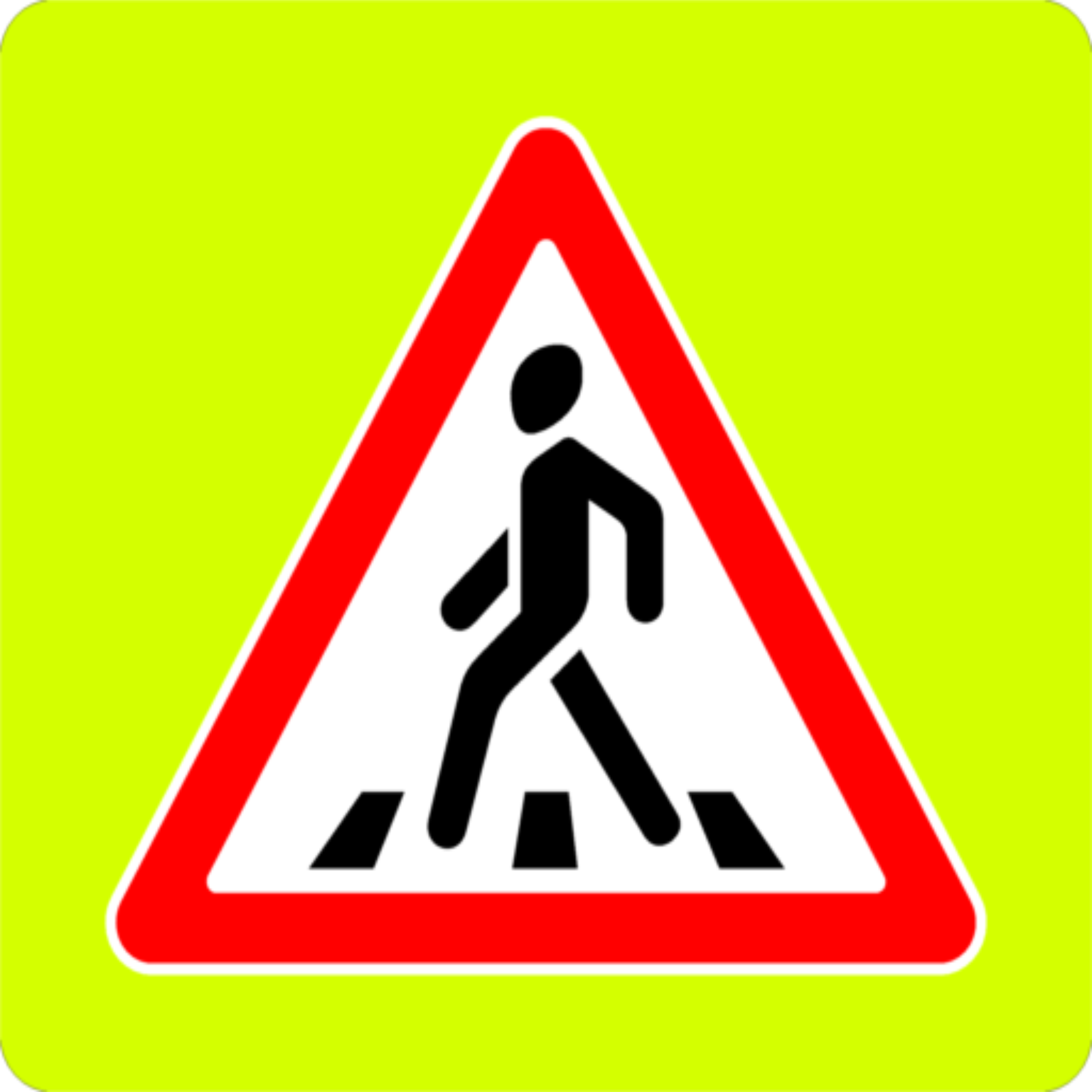 Дорожный знак 1.22 «Пешеходный переход» на жёлтом фоне, типоразмер 3 (900х900) световозвращающая пленка класс llI (квадрат)
