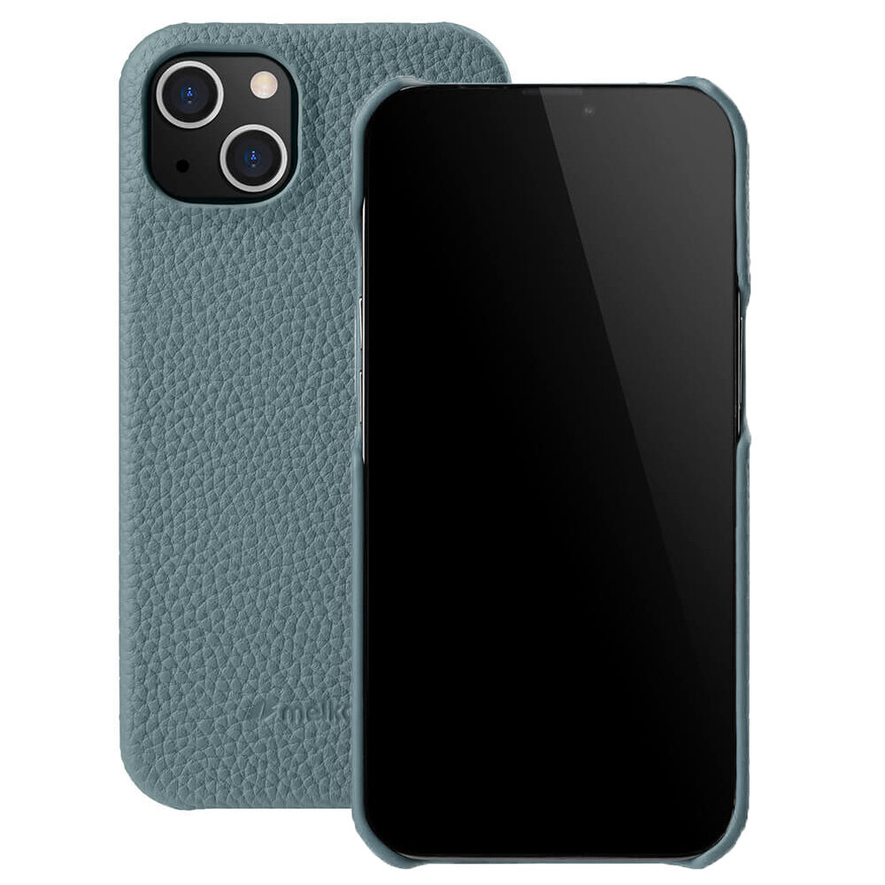 Кожаный чехол накладка Melkco Snap Cover для Apple iPhone 13 mini (5.4"), голубой