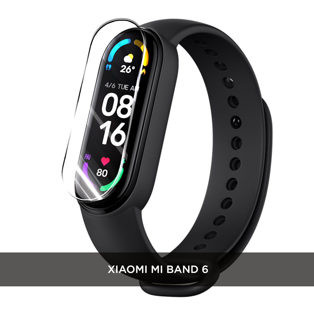 Гидрогелевая пленка для Xiaomi Mi Band 6 / Защитная противоударная пленка для Сяоми Ми Band 6