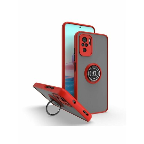 смартфон xiaomi poco m5s 4gb 64gb white 64 гб мл Чехол на Xiaomi Note 10 4G/10S/Poco M5S с кольцом подставкой, красный, прозрачный