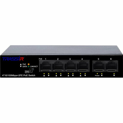 Коммутатор TRASSIR TR-NS1106-60-4POE (4 PoE порта) рое коммутатор trassir tr ns1126 225 24poe