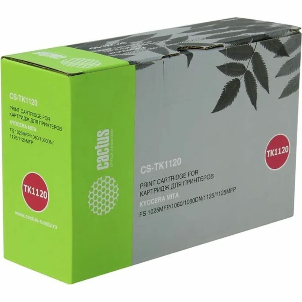 Лазерный картридж Cactus tk-1120 черный, 3000 страниц, для kyocera fs 1025mfp/1060/1060dn/1125 CS-TK1120 924306
