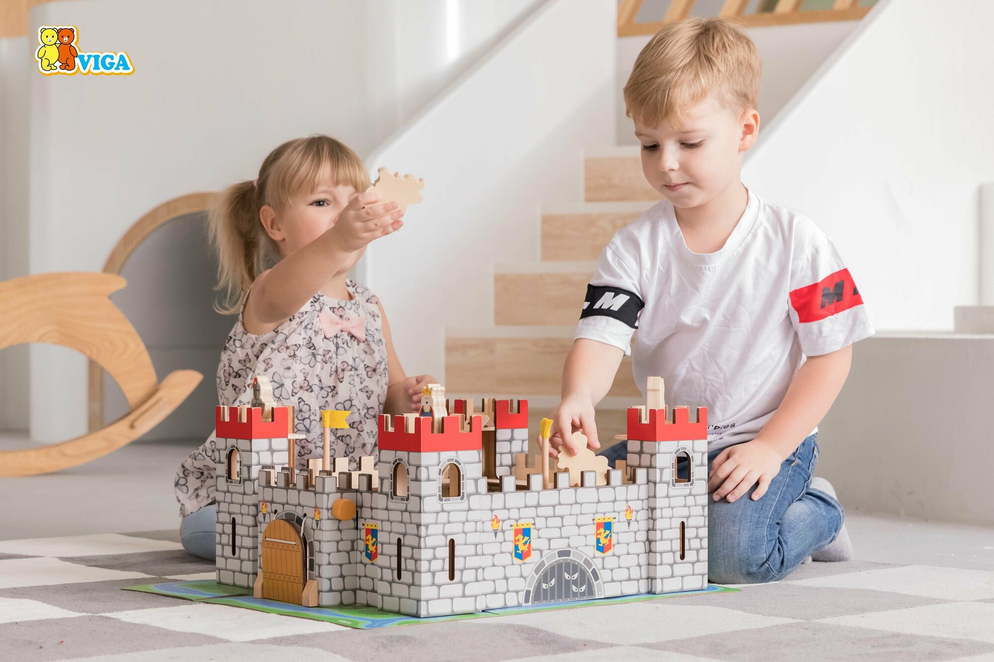Игровой набор Viga Toys Деревянный замок (50310) - фото №8