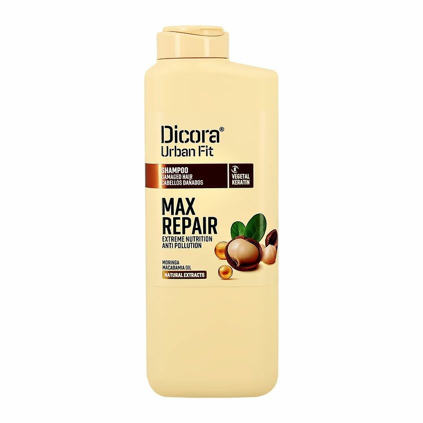 Шампунь для волос DICORA URBAN FIT с маслом макадамии (экстра восстановление и питание) 400 мл — фото 1