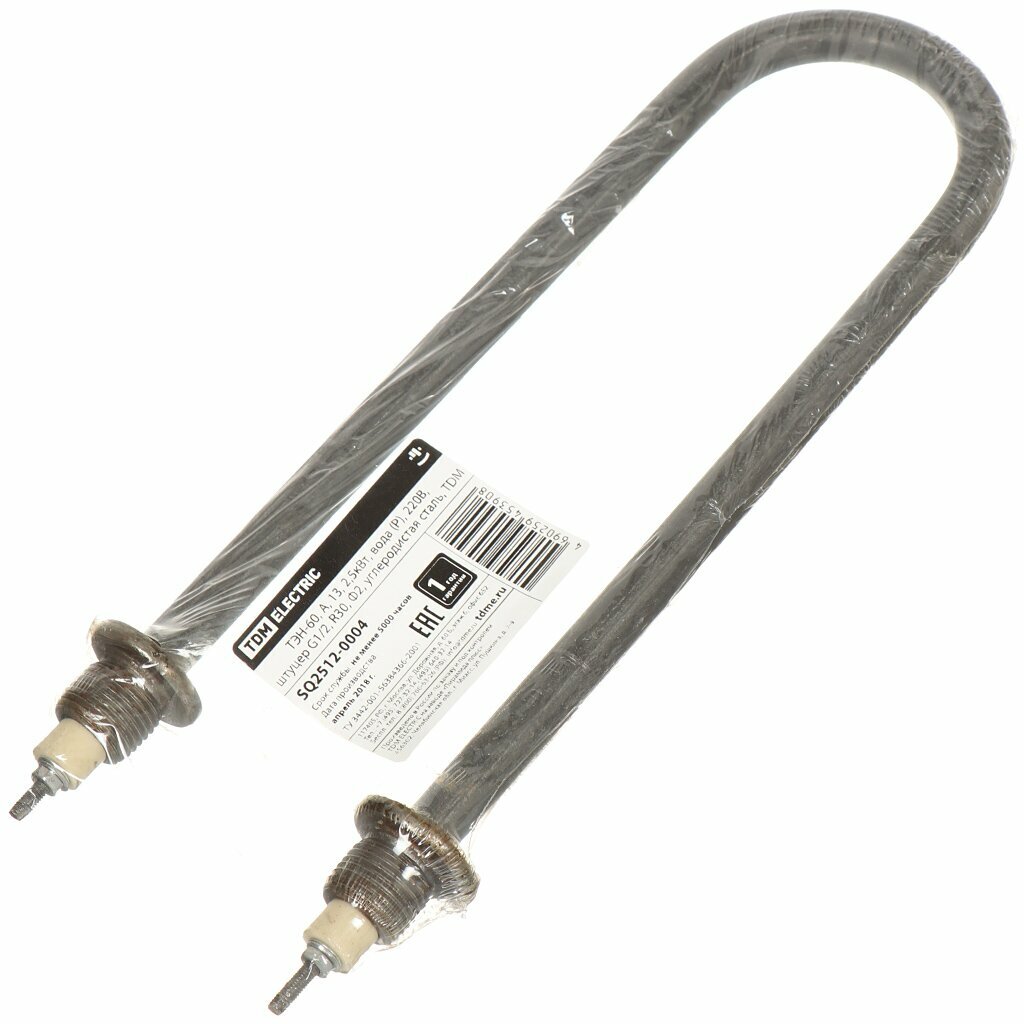 фото Тэн для воды D13 G1/2, R30, Ф2, дуга, 2.5 кВт TDM Electric ТЭН-60 SQ2512-0004