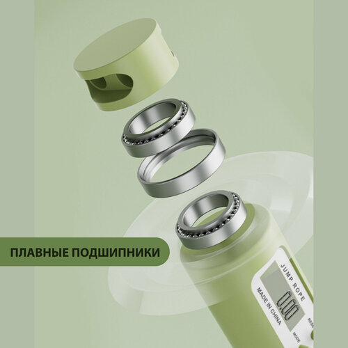 Скакалка беспроводная со счетчиком с шарами компактная для занятий в помещении, бесшумная спортивная скакалка для фитнеса без провода, без троса, прыгалка для взрослых и детей, голубая