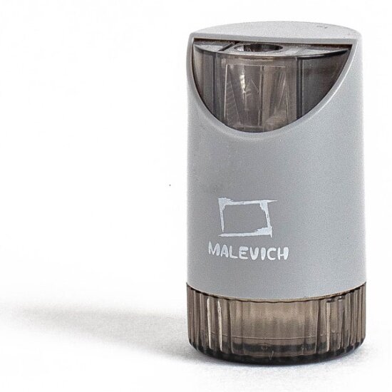 Точилка Малевичъ с контейнером  серая