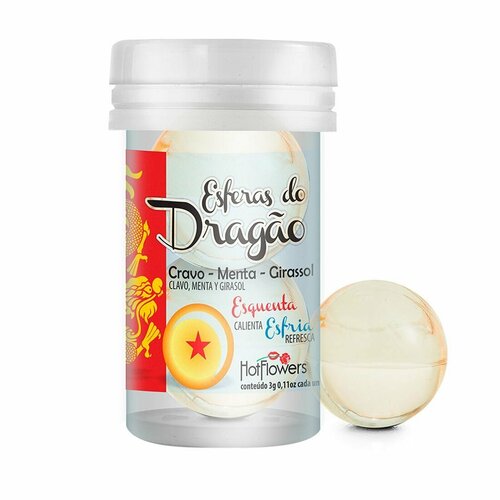 фото Интимный гель esferas do dragao hot ball с охлаждающе-разогревающим эффектом (2 шарика по 3 гр.) hot flowers
