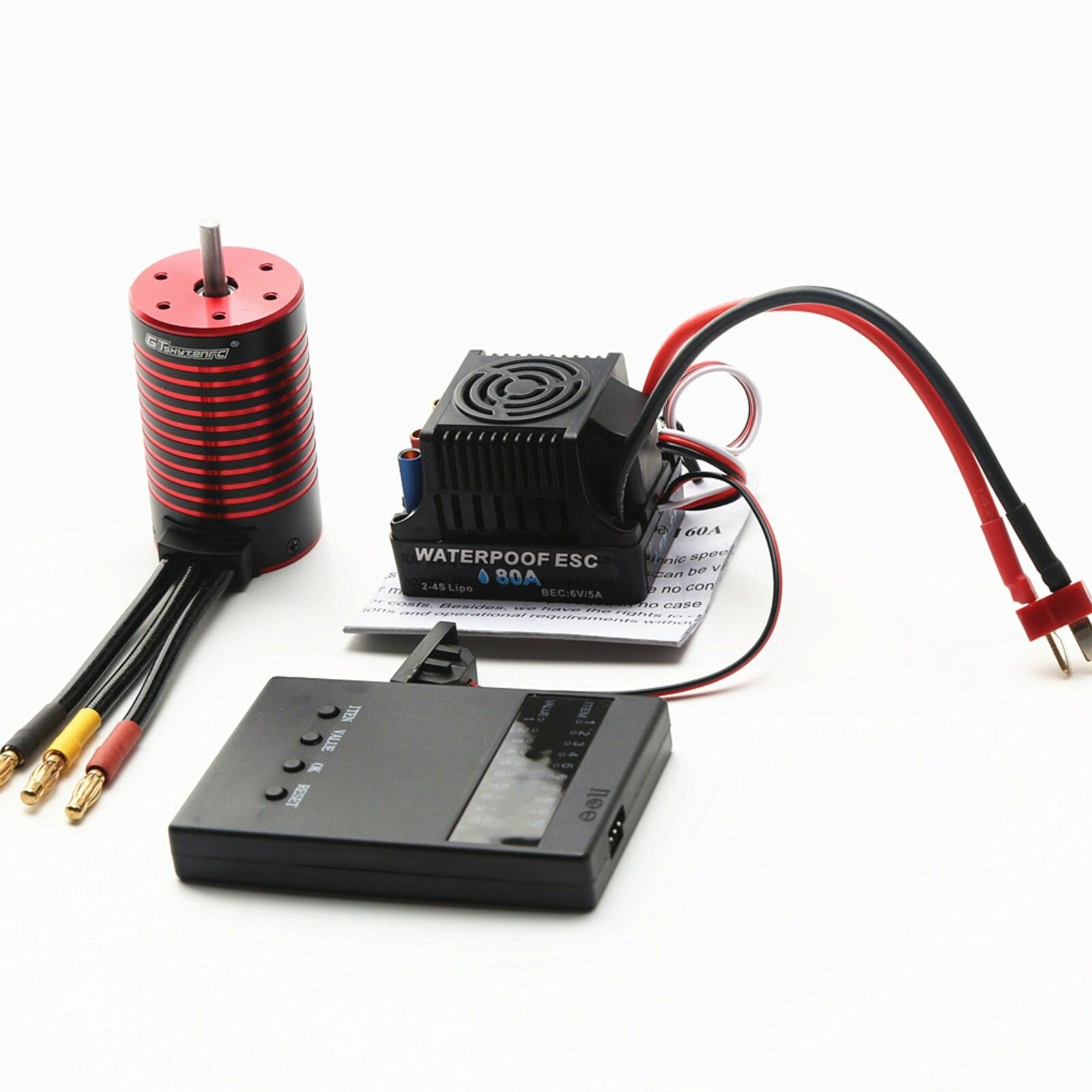 Бесщеточный двигатель Weibao 3660, 3800KV + 80A, Запасные части для моделей с дистанционным управлением, платиновый короткоходный бесщеточный ESC T-разъем + карта программирования,