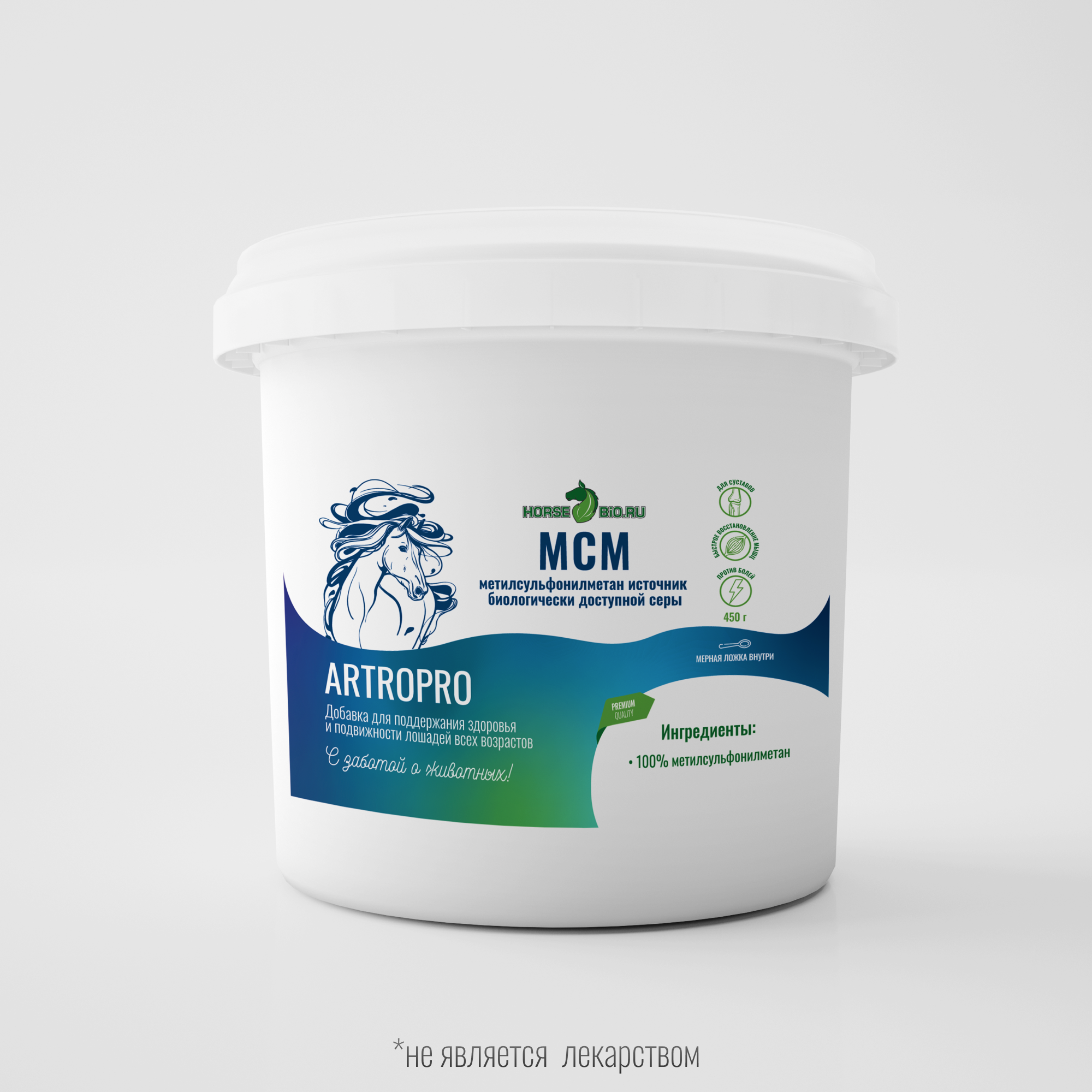 Добавка к зоокорму МСМ Horse-Bio ArtroPro для лошадей, 450 г