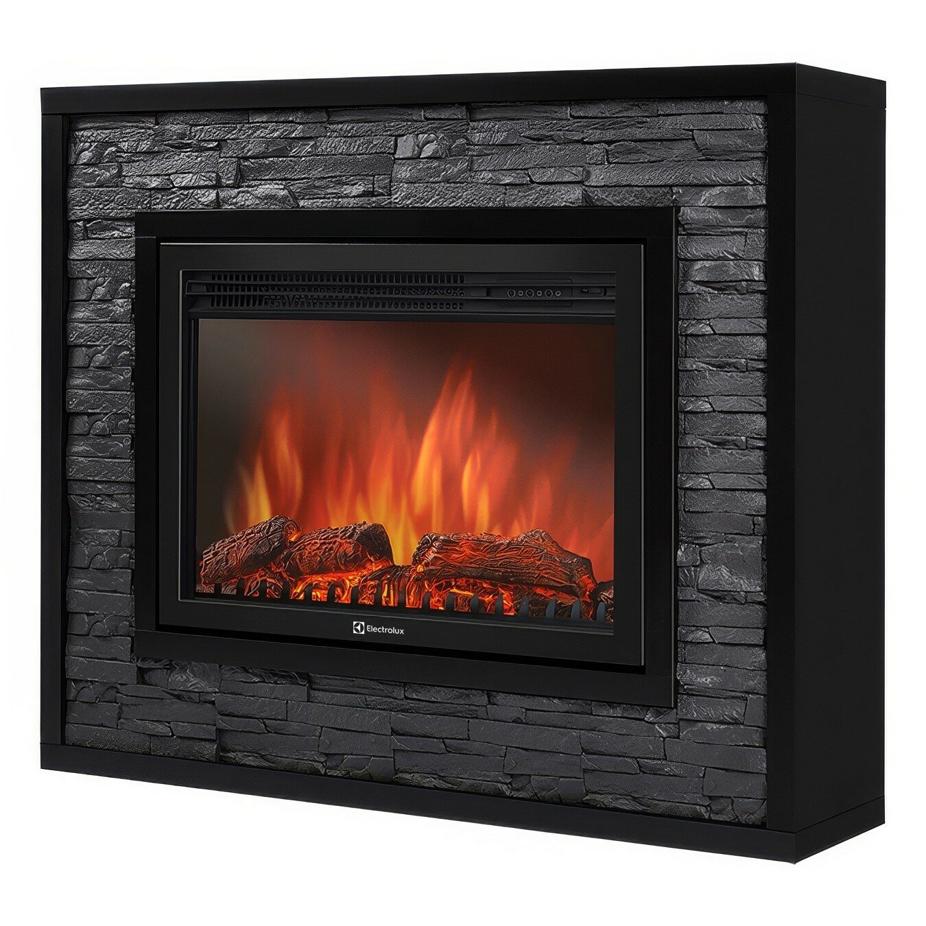 Портал Firelight Loft 30 камень черный черная эмаль фронтальный