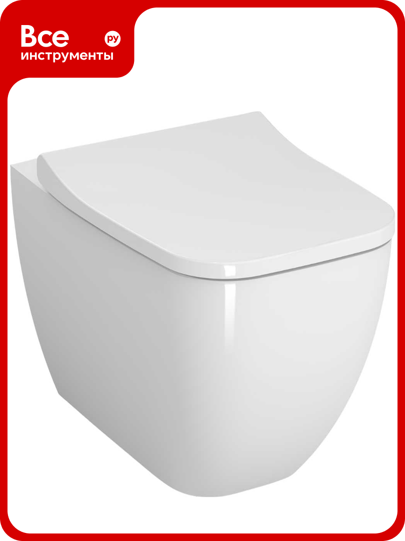 Подвесной унитаз Vitra Shift безободковый Rim-ex белый санитарный фарфор антибактериальное покрытие Hygiene 7742B003-0075