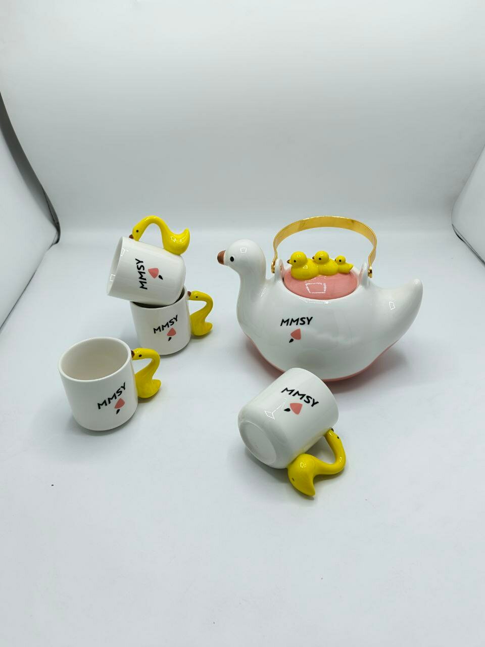 Керамический чайный набор с дизайном уточки MMSY, 5 предметов — фото 1