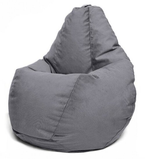 Кресло-мешок мягкое, ткань велюр, цвет светло-серый, размер XXL