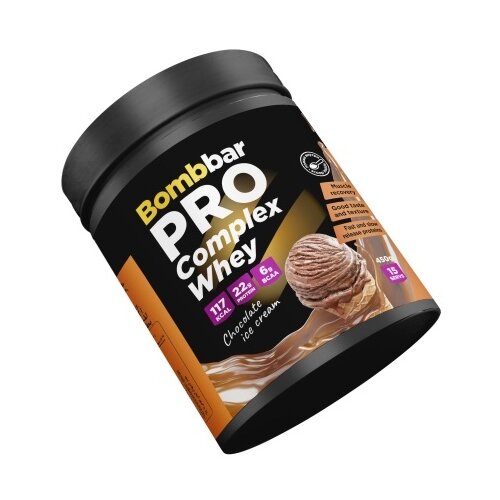 Протеин BOMBBAR PRO Complex Whey, 450 гр., шоколадный пломбир bombbar pro complex whey 900г шоколадный пломбир