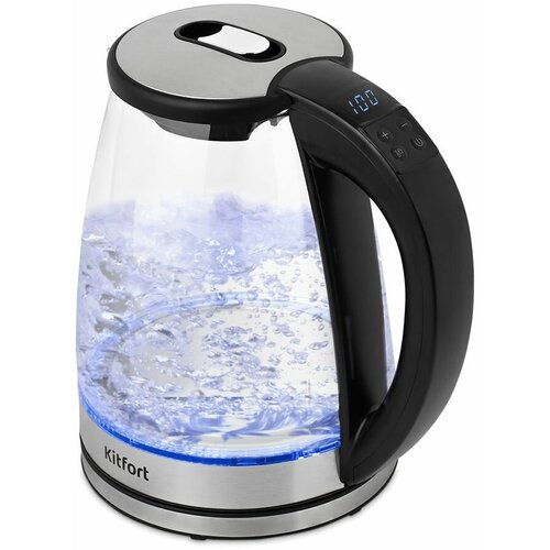 Чайник электрический KitFort КТ-6176 2200Вт черный и серебристый 329100₽