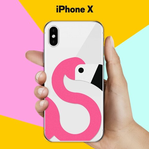 Силиконовый чехол Фламинго на Apple iPhone X силиконовый чехол life is кайф для iphone x прозрачный айфон x