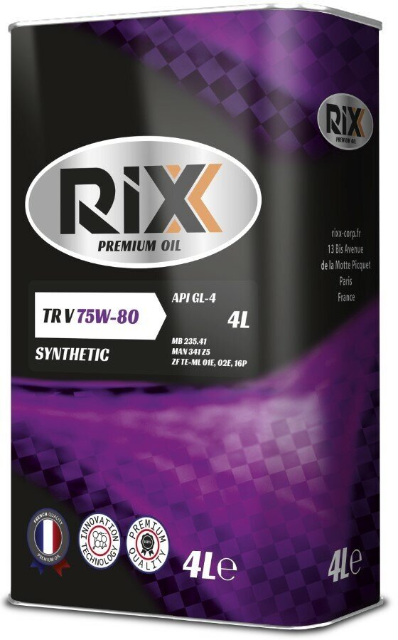 RIXX RX0012TRV RIXX TR V 75W-80 GL-4 Масло трансмис. синтетическое 4L