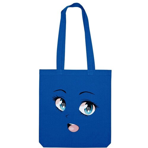 Сумка шоппер Us Basic, синий сумка счастливое лицо аниме девушки голубой