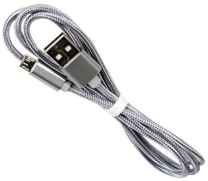 Кабель USB HOCO X2 knitted для Micro USB, 2.4 A, длина 1.0 м, серый