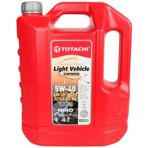 TOTACHI Totachi Niro Lv Synthetic Sae 5w-40 Api Sp, Sn Plus, Sn/Cf, Acea A3/B4 4л