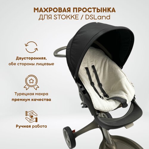 фото Махровая простынка для прогулочного блока коляски stokke xplory v3-v6, trailz, crusi и аналогов dsland, doux bebe, burbay aristo. the diff