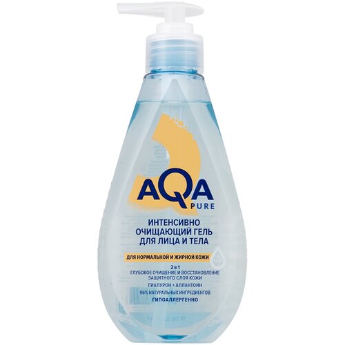 Интенсивно очищающий гель для лица и тела AQA Pure для нормальной и жирной кожи 250 мл 220₽