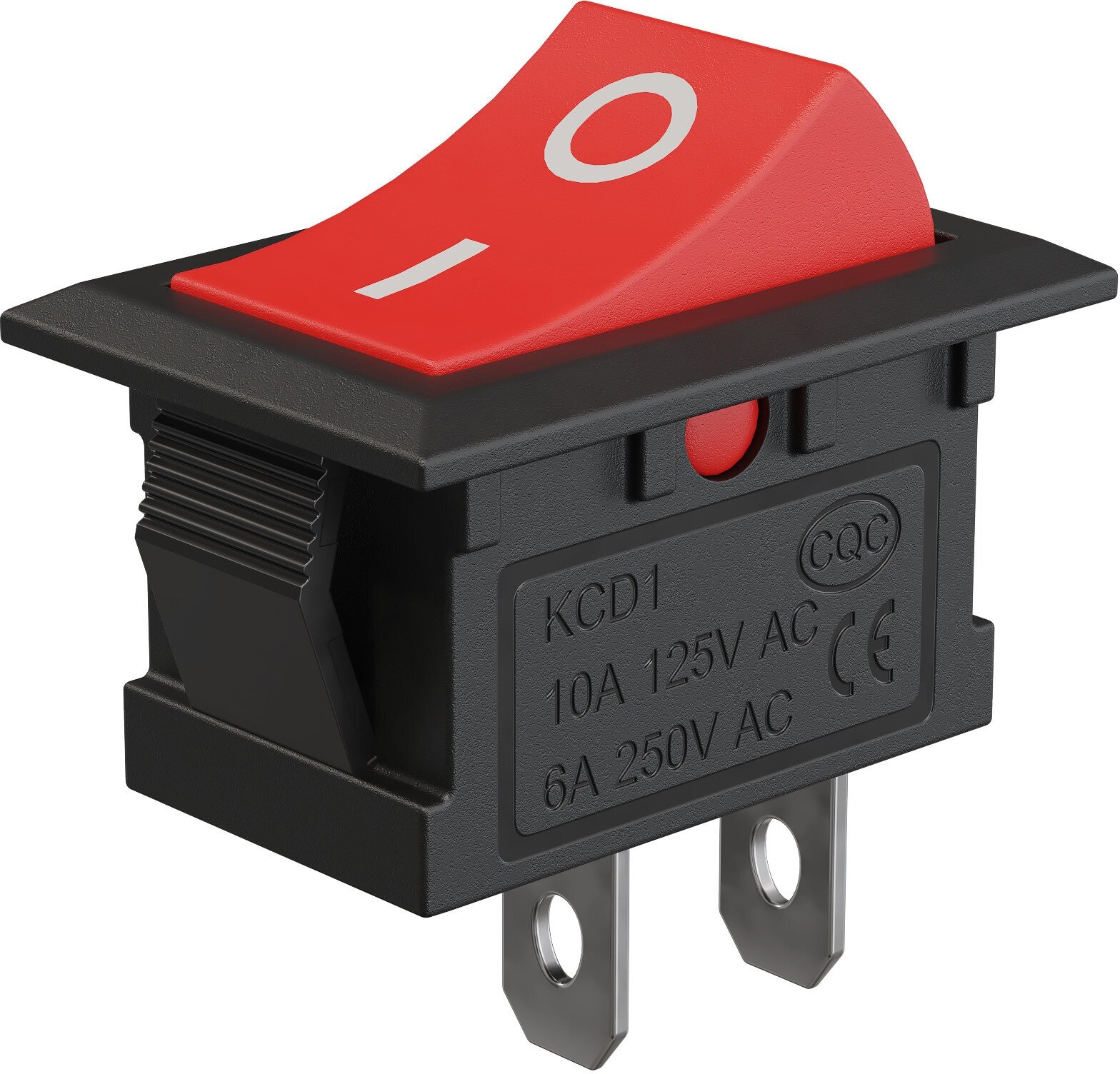 Тумблер выключатель GSMIN KCD1 ON-OFF 6А 250В AC 2pin (21х15мм) (Красный) - фотография № 2