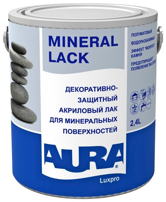 лак акриловый AURA Mineral Lack 2,4л декоративно-защитный, арт.4607003916022 - фото №1