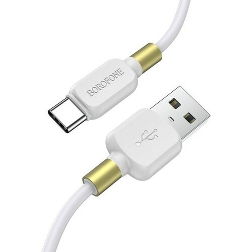 Кабель Borofone BX59, Type-C - USB, 2.4 А, 1 м, TPE оплётка, белый кабель borofone bx59 type c usb 2 4 а 1 м tpe оплётка белый