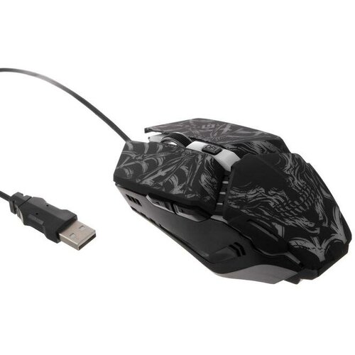 Мышь Defender Prototype GM-670L, игровая, проводная, 6 кнопок, подсветка, 2400 dpi, USB, чер мышь проводная defender chroma x чёрный usb
