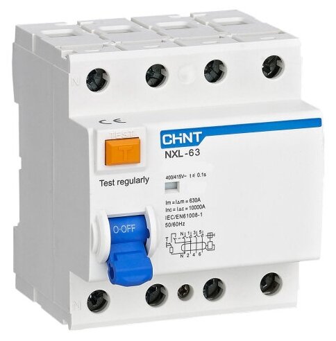 CHINT УЗО NXL-63 6kA 3P+N 25A 30mA AC (R) (арт. 280789)