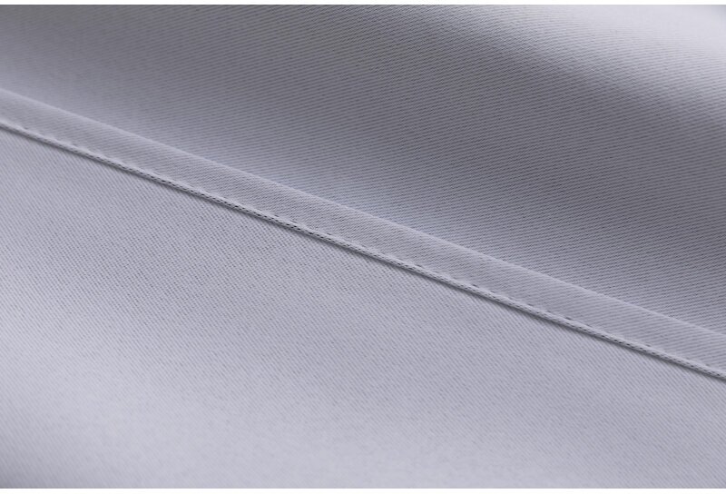 Комплект штор блэкаут 150х270см, однотонный бело-серый, лента, 2шт, 6176912 - фотография № 2
