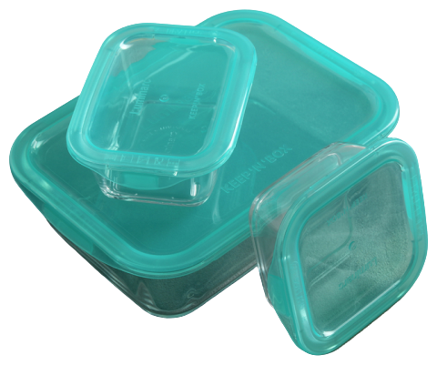 Luminarc Набор контейнеров Keep'N Box 2х0.38 л, 1.9л, 19x25 см, прозрачный/бирюзовый