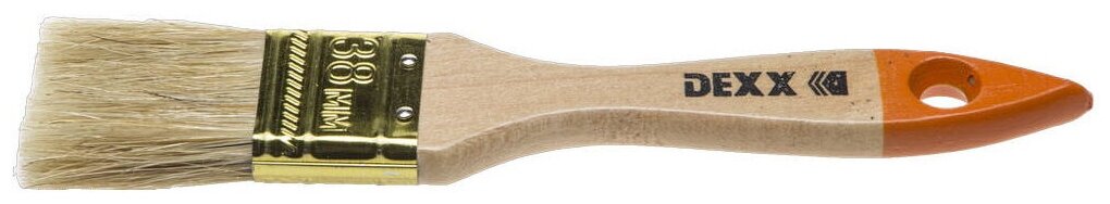 Кисть флейцевая деревянная ручка, натуральная щетина, индивидуальная упаковка, 38мм DEXX 0100-038_z02