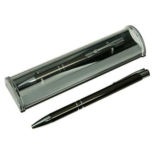 Ручка подарочная, шариковая, автоматическая Стиль в пластиковом футляре, NEW, темно-серая