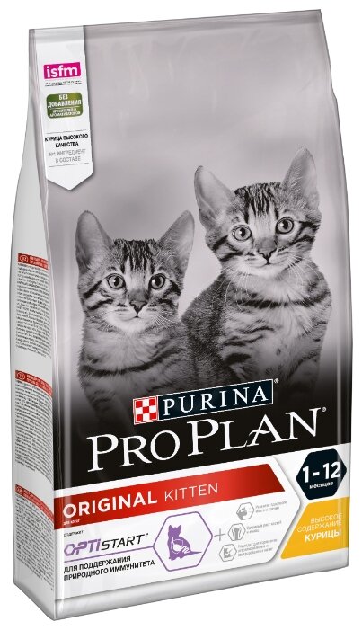 Сухой корм для стерилизованных котят Purina Pro Plan Kitten Original OPTIStar с курицей 1.5 кг - фотография № 3