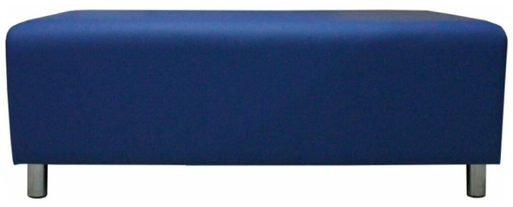 Банкетка квадратная Классик, синий, экокожа, 2х-местная - фотография № 1