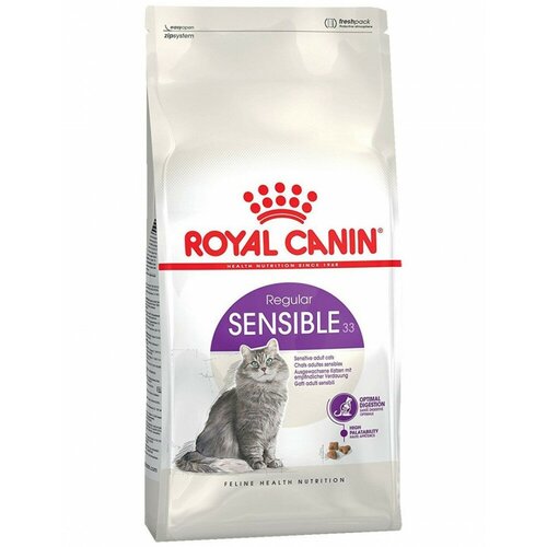 Корм сухой Royal Canin SЕNSIBLE Питание для кошек в возрасте от 1 года до 7 лет с чувствительной пищеварительной системой, 200г