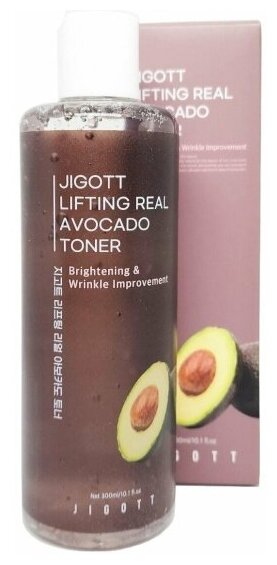 Тонер-лифтинг для лица Jigott LIFTING REAL с авокадо, 300 мл