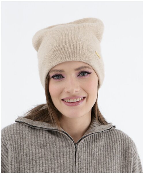 Шапка Ulzii Cashmere, размер OneSize, бежевый