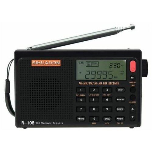 Радиоприемники всеволновые Sihuadon R-108 черные 5700₽