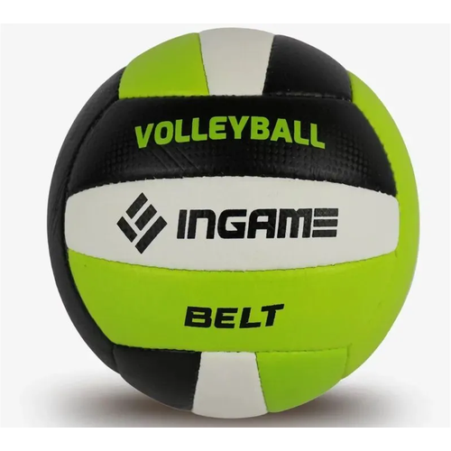Мяч волейбольный INGAME Belt ING-098, 5 размер черный-зелёный