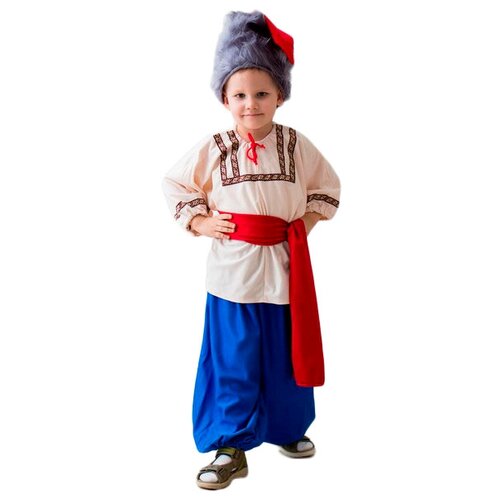 карнавальный костюм бока казак шапка рубаха пояс шаровары 5 7 лет рост 122 134 см Костюм Бока, размер 104-116, белый/синий