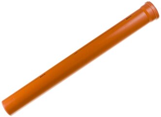 Труба для наружной канализации Gigant Д110, L1 м, рыжая, толщина стенки 3.4 мм, класс жесткости SN 4 GSG-27