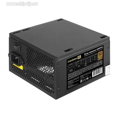 Блок питания 400W ExeGate 80 PLUS Bronze 400PPH ATX APFC КПД 88 80 PLUS Bronze 12cm fan 204pin 44pin 2xPCI-E 5xSATA 3xIDE black Color 413200₽